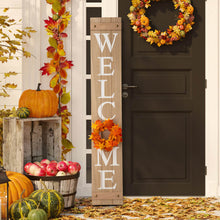 Load image into Gallery viewer, 60"H Wooden Brown WELCOME Porch Sign With 4 Interchangeable Wreathes(Spring/Patriotic/Fall/Christmas)
