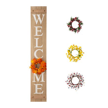 Load image into Gallery viewer, 60"H Wooden Brown WELCOME Porch Sign With 4 Interchangeable Wreathes(Spring/Patriotic/Fall/Christmas)