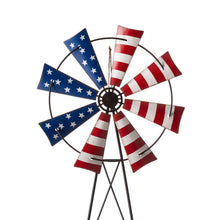 Load image into Gallery viewer, 41.25"H Stars and Stripes Metal Wind Spinner Yard Stake or Wall décor