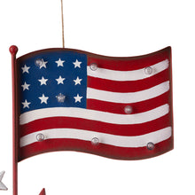Load image into Gallery viewer, 42"H Metal American Flag Yard Stake with Solar Lights