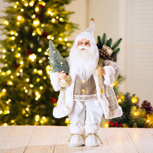 Load image into Gallery viewer, 18"H Christmas Santa Claus Figurine with Golden Coat and Silver Pants Figurine