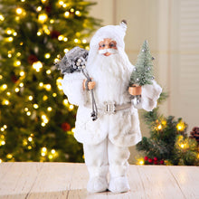 Load image into Gallery viewer, 18"H Christmas Santa Figurine With White Faux Fur Suit