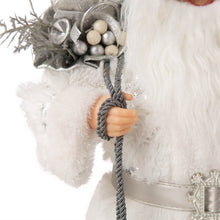 Load image into Gallery viewer, 18"H Christmas Santa Figurine With White Faux Fur Suit