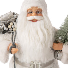 Load image into Gallery viewer, 18"H Christmas Santa Figurine With White Faux Fur Suit