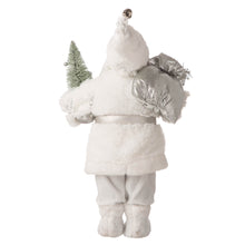 Load image into Gallery viewer, 18"H Christmas Santa Figurine With White Faux Fur Suit