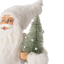 Load image into Gallery viewer, 18"H Christmas Santa Figurine With White Faux Fur Suit