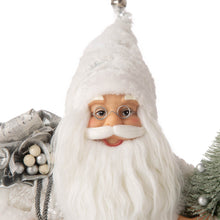 Load image into Gallery viewer, 18"H Christmas Santa Figurine With White Faux Fur Suit