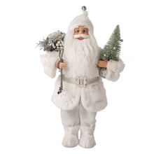 Load image into Gallery viewer, 18"H Christmas Santa Figurine With White Faux Fur Suit