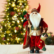 Load image into Gallery viewer, 18"H Christmas Santa Claus Figurine With Traditional Red Velvet Suit