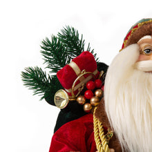 Load image into Gallery viewer, 18"H Christmas Santa Claus Figurine With Traditional Red Velvet Suit