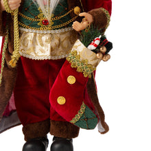 Load image into Gallery viewer, 18"H Christmas Santa Claus Figurine With Traditional Red Velvet Suit