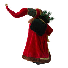Load image into Gallery viewer, 18"H Christmas Santa Claus Figurine With Traditional Red Velvet Suit