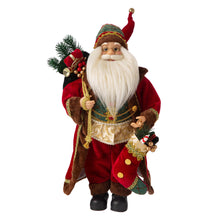 Load image into Gallery viewer, 18"H Christmas Santa Claus Figurine With Traditional Red Velvet Suit