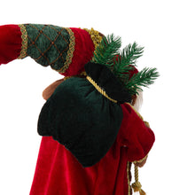 Load image into Gallery viewer, 18"H Christmas Santa Claus Figurine With Traditional Red Velvet Suit