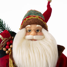 Load image into Gallery viewer, 18"H Christmas Santa Claus Figurine With Traditional Red Velvet Suit