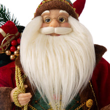 Load image into Gallery viewer, 18"H Christmas Santa Claus Figurine With Traditional Red Velvet Suit