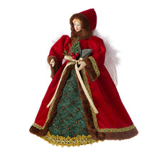 Load image into Gallery viewer, 12"H Christmas Red Velvet Angel Tree Topper