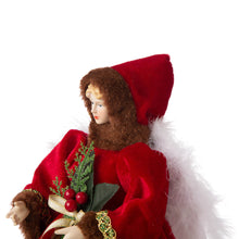 Load image into Gallery viewer, 12"H Christmas Red Velvet Angel Tree Topper