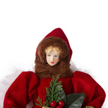 Load image into Gallery viewer, 12"H Christmas Red Velvet Angel Tree Topper
