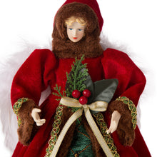 Load image into Gallery viewer, 12"H Christmas Red Velvet Angel Tree Topper