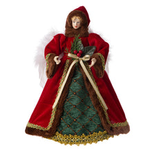 Load image into Gallery viewer, 12"H Christmas Red Velvet Angel Tree Topper