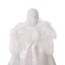 Load image into Gallery viewer, 12"H Christmas Angel Tree Topper With White Faux Fur Dress