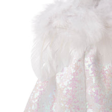 Load image into Gallery viewer, 12"H Christmas Angel Tree Topper With White Faux Fur Dress