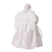 Load image into Gallery viewer, 12"H Christmas Angel Tree Topper With White Faux Fur Dress