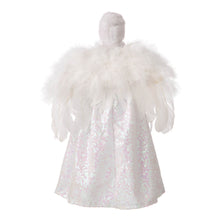 Load image into Gallery viewer, 16"H Christmas Angel Tree Topper With White Faux Fur Dress
