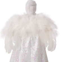 Load image into Gallery viewer, 16"H Christmas Angel Tree Topper With White Faux Fur Dress
