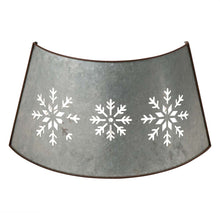 Load image into Gallery viewer, 26"D Snowflake Die Cut Metal Tree Collar with Light String