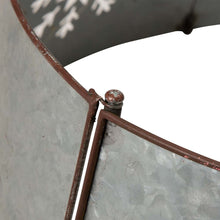 Load image into Gallery viewer, 26"D Snowflake Die Cut Metal Tree Collar with Light String