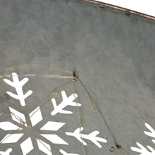 Load image into Gallery viewer, 26"D Snowflake Die Cut Metal Tree Collar with Light String