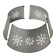 Load image into Gallery viewer, 26"D Snowflake Die Cut Metal Tree Collar with Light String