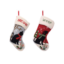 Load image into Gallery viewer, 2PK Cat & Dog Design Hooked Stocking