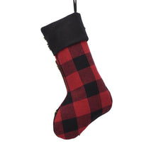 Load image into Gallery viewer, 2PK Plaid Stocking w/Rug Hooked (Bear)