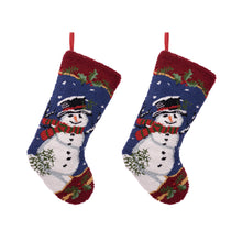 Load image into Gallery viewer, 2PK Hooked Stocking, Snowman