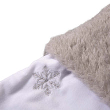 Load image into Gallery viewer, 21"L White Fleece with Christmas Tree and Snowflake Stocking