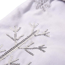Load image into Gallery viewer, 21"L White Fleece with Christmas Tree and Snowflake Stocking