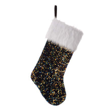 Load image into Gallery viewer, 21"L Navy Blue Sequin Christmas Stocking