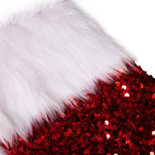 Load image into Gallery viewer, 21"L Red Sequin Christmas Stocking