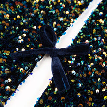 Load image into Gallery viewer, 48"D Navy Blue Sequin Christmas Tree Skirt