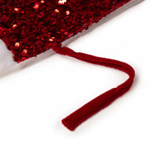 Load image into Gallery viewer, 48"D Red Sequin Christmas Tree Skirt