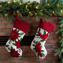 Load image into Gallery viewer, 21.00"L Poinsettia Hooked Stocking