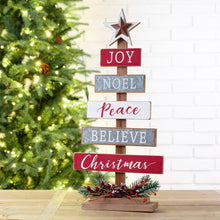 Load image into Gallery viewer, 20"H Wooden Sign Table Tree Décor