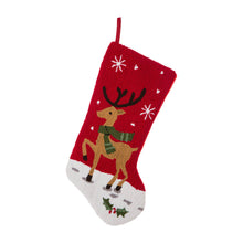 Load image into Gallery viewer, Reindeer & Fox Hooked Stocking, Set of 2