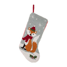 Load image into Gallery viewer, Reindeer & Fox Hooked Stocking, Set of 2