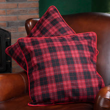Load image into Gallery viewer, 2PK Farmhouse Red & Black Plaid Pillow Cover