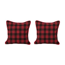 Load image into Gallery viewer, 2PK Farmhouse Red & Black Plaid Pillow Cover