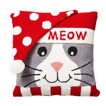 Load image into Gallery viewer, 14"L Hooked 3D Cat Meow Throw Pillow